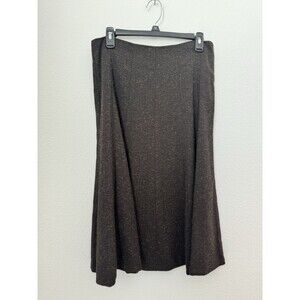 Atelier Luxe Boutique Women's Tweed Brown A Line Midi Skirt Flowy Size 6